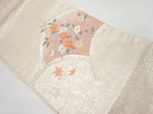 椿模様刺繍名古屋帯